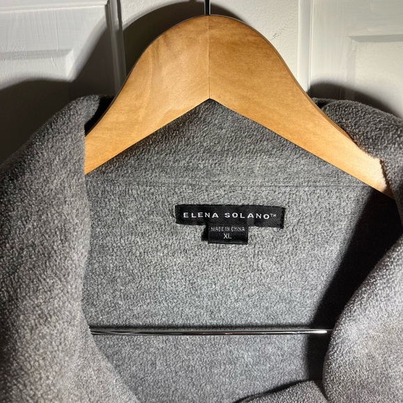 Elena Solano Gray Fleece Women’s Jacket Button Front - Picture 3 of 6